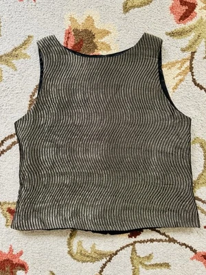 Jessica McClintock: Vintage Brocade Sleeveless Embroidered Womens Vest, Size 10 - Image 1 of 4