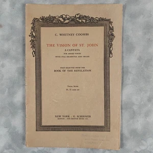 1894 The Vision of St. John Kantate Vokal Partitur C Whitney Coombs Schirmer - Bild 1 von 5