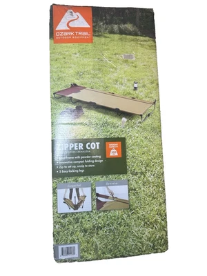 Cuna de Camping Plegable Compacta Marco de Acero Mochilero Cremallera Cuna Fácil Configuración Adulto Foto 1 de 2