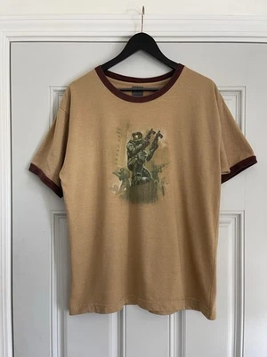 Vintage Xbox Halo 2 Master Chief T Shirt Ringer Brown Video Game Promo 2004 L - Image 1 of 4