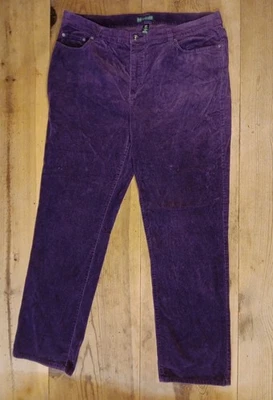 Ralph Lauren Jeans Company Corduroy Pants Women Plus 18W Bootcut Purple Stretch - Image 1 of 4