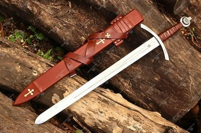 Espada vikinga de acero al carbono forjada a mano espada medieval regalo de Navidad espada Foto 1 de 4