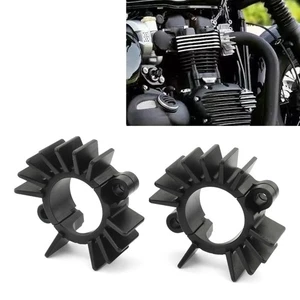 Exhaust Head Heat Sink Cooling Fin Clamps For Street Twin Scrambler Bobber BLK - Picture 1 of 11