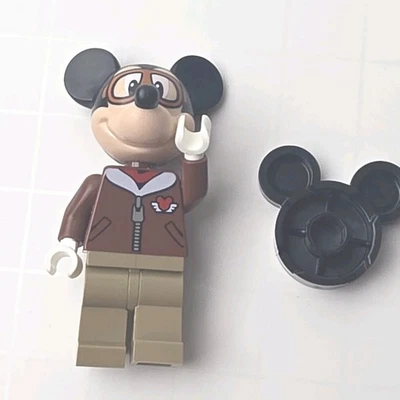 Lego Minifigure Mickey Mouse Disney Aviator Pilot 10772 & Head Ears 74169 - Image 1 of 4