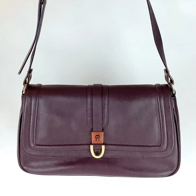 Vintage “Etienne Aigner” Genuine Leather Cordovan Shoulder Purse - Image 1 of 4