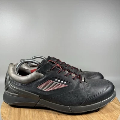 Ecco Base One Hydromax Mens Size EU 44 US 10 Black Leather Soft Spike Golf Shoes - Image 1 of 4