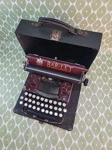 Máquina de escribir manual portátil Bar-Let modelo 1 vintage años 30 con estuche rojo - Imagen 1 de 16