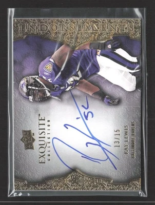 Upper Deck Exquisite Collection 2009 - Endoso automático Ray Lewis #E-RL/15 Foto 1 de 2
