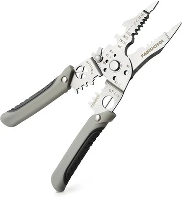 Wire Stripper Crimping Electrical Pliers Cutter Crimper Adjustable AWG 6-16 - Image 1 of 4