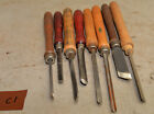 8 Vintage wood working lathe tool lot collectible bowl turning wood chisel C1