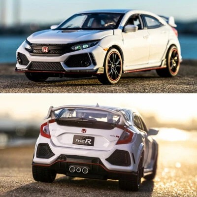 1:32 Honda Civic Type R Model Car Diecast Toy Vehicle Collection Kids Gift White - Image 1 of 4