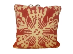 Crate & Barrel Kissenbezug Schneeflocken-Design 18 x 18 Quadrat Rot Weiß Wolle EUC - Bild 1 von 6