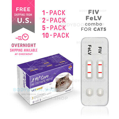 FIV FeLV Combo Test For Cats - Feline Immunodeficiency & Leukemia Virus Home Kit • 89.64€