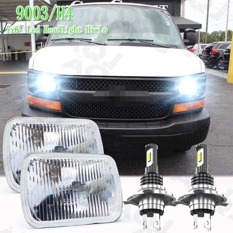 Pair For 82-93 Chevy S10 Blazer GMC S15 7X6"  LED Headlights Hi/Lo Beam - Imagem 1 de 4
