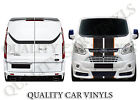 Transit custom bonnet & barn door twin racing stripes graphic decals stickers 2