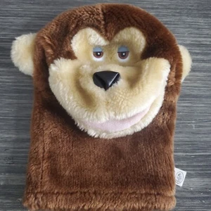 Vintage Gepeddo Brown Monkey Hand Puppet - Thick Fabric, Kitschy Plastic Eyes 8" - Bild 1 von 7