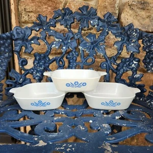 Lot of 3 Corelle Corning Ware P-41Petite Pan Blue Cornflower Casserole Dishes - Picture 1 of 3