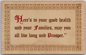 Quotes Sayings About "Here's To Your Good Health" Bordered Postcard - Picture 1 of 2