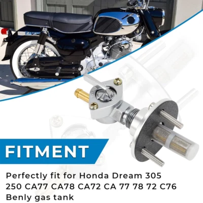 For Honda Dream Touring 305 250 Petcock Set CA77 CA78 CA72 C76 Benly Gas Tank Foto 1 de 4