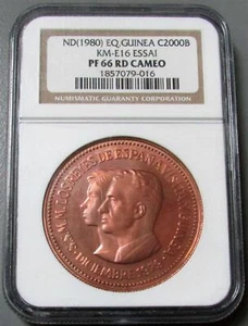 1980 EQUATORIAL GUINEA 40 MINTED 2000 BIPKWELE PATTERN NGC PROOF 66 RED CAMEO  - Picture 1 of 2