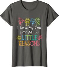 Daycare Teacher I Love My Job For All Little Reasons Ladies' Crewneck T-Shirt