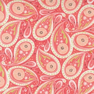 Dandi Duo Coral Paisley Robin Pickens Moda 48753-11 Priced Per Half Yard - Picture 1 of 2