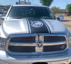 Se adapta a calcomanía de vinilo para capucha a rayas capucha para Dodge Ram 1500, rayas de carreras, gráficos - Imagen 1 de 8