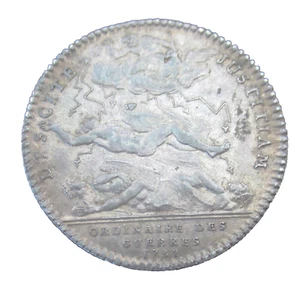 FRANCE-1757- JUPITER STRIKING DOWN THE TITANS SILVER JETON- VERY RARE - Picture 1 of 2