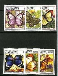 Zimbabwe - 2007 - Scott #1056-1061 - Mint Never Hinged - Butterflies - Picture 1 of 1
