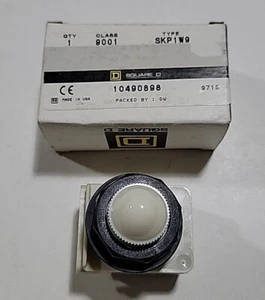 Square-D 9001SKP1W9, White Pilot Light, 30mm, 110-120VAC 50/60Hz, Nema 4, 4X, 13 - Picture 1 of 9