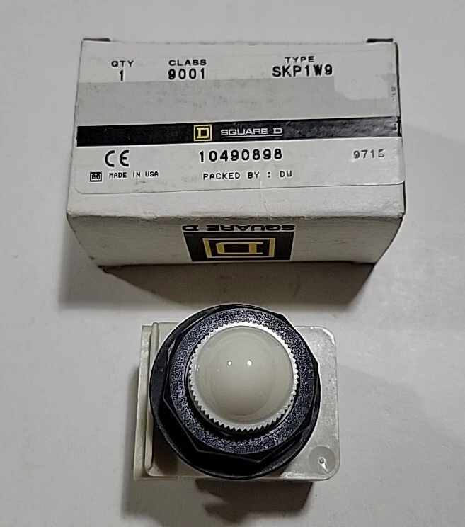 Square-D 9001SKP1W9, White Pilot Light, 30mm, 110-120VAC 50/60Hz, Nema 4, 4X, 13 - Image 1 of 4