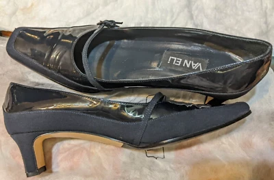 VANELi женщин размер 7,5 M насосы Fab/Pat платье туфли блок каблук квадратный носок пряжка - Изображение 1 из 4