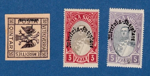 Albania Stamp Lot 236-237 King Zog & Double Eagle Imperforate Overprint Unused H Cover