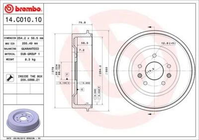 Brembo 14.C010.10 Brake Drum for Land Rover - Image 1 of 3