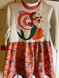 Vintage Disney Little Mermaid 90s Long Sleeve Shirt Dress Girls Size 12/14 - Picture 1 of 4