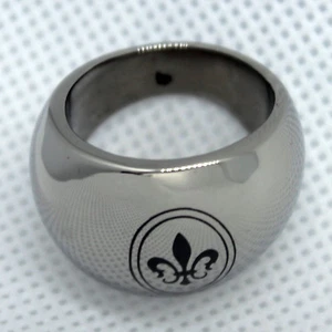 MEN' STAIN LESS STEEL FLEU DE LIS Design Ring Size 8 - Picture 1 of 3