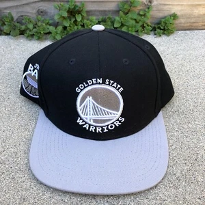 MITCHELL & NESS Golden State Warriors Snapback Hat Men's Black Grey NBA Cap - Picture 1 of 8