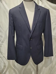 Hugo Boss Navy Stripe James Sharp 2 Water Repellant 2 Button Double Vent Blazer - Picture 1 of 17