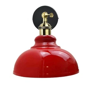 Wall Lamp Vintage Metal Red 9.49 x 21.89 x 18.35 cm Shade E27 110-240V - Picture 1 of 9
