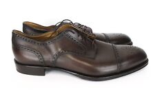 SUITSUPPLY Men Shoes EU47 Brown Derby Formal Brogue Classic Calf Leather Lace Up