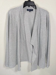 Jones of New York Signature Open Front Cardigan Gray Lightweight Plus Size 0X - Picture 1 of 4