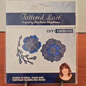 Tattered Lace Oasis Floral Vintage Rambling Rose Cut & Emboss Metal Die 468151 - Picture 1 of 9