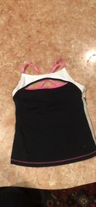 BEBE SPORT BLACK/WHITE/PINK OPEN BREAST TANK TOP M - Picture 1 of 7