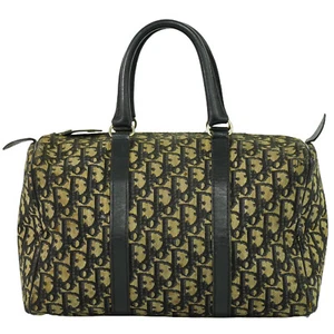 Christian Dior Trotter Canvas Boston Handbag Navy - Picture 1 of 10