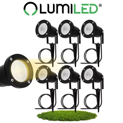 LUMILED 1/2/6x Gartenstrahler 6W 5W LED Gartenlampe GU10 außen mit Erdspieß IP65 - Bild 1 von 4