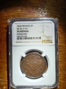Penang coin 2 cent PICE 1825 Year RARE - Picture 1 of 5