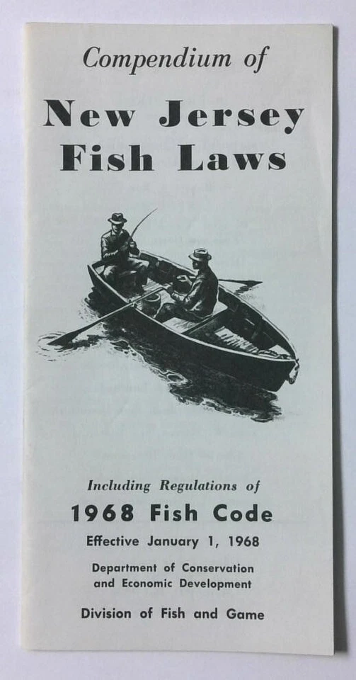 1968 New Jersey Fish Game & Wildlife Fishing Laws License Regulations Booklet - Image 1 of 1