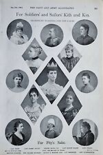 1899 Boer War Era Estampado Señora Audrey Buller Coronel Gildea Roberts Wolseley