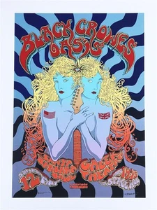 EMEK BLACK CROWES/OASIS SILKSCREEN ROCK CONCERT POSTER LOS ANGELES CA - Picture 1 of 1