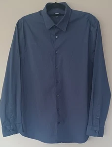 Express Slim 1MX Dress Shirt Mens XL Blue Stretch - Picture 1 of 9